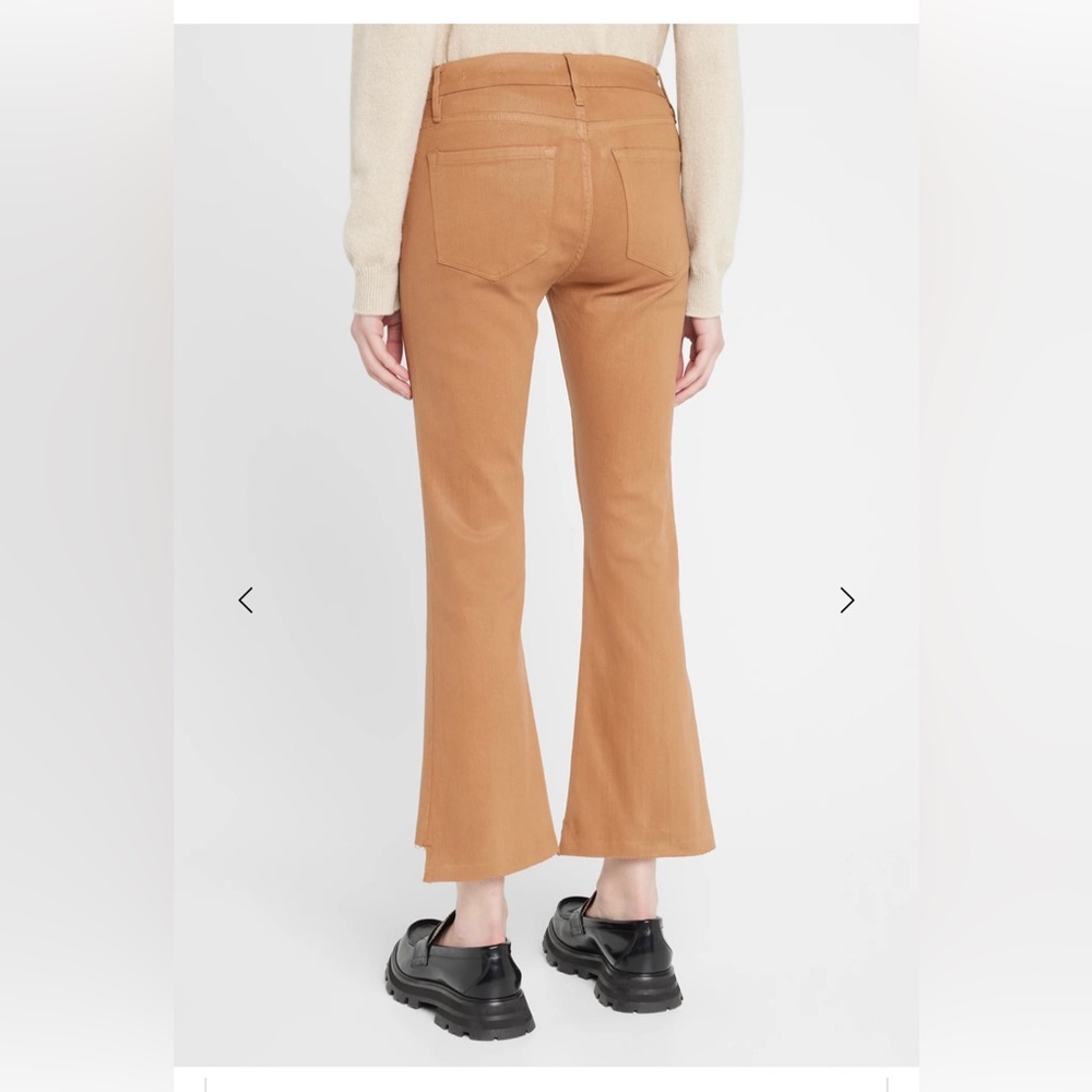NWT FRAME Le Crop Mini Boot Step Hem Coated Jeans